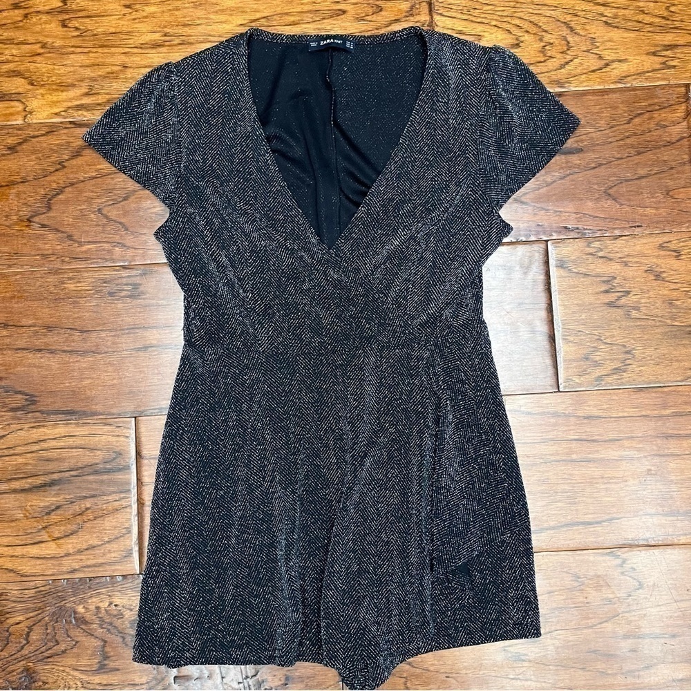 Zara knit‎ metallic mini romper